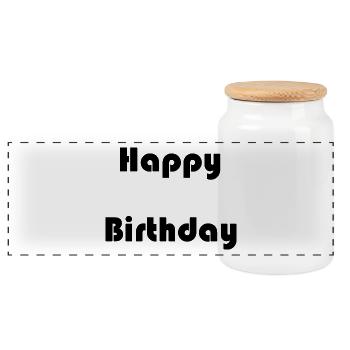 ALLES GUTE ZUM GEBURTSTAG. ALLES GUTE ZUM GEBURTSTAG. JAHRESTAG. - Panorama Keksdose mit Holzdeckel - Weiß - Vorne