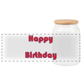 ALLES GUTE ZUM GEBURTSTAG. ALLES GUTE ZUM GEBURTSTAG. JAHRESTAG. - Panorama Keksdose mit Holzdeckel - Weiß - Vorne