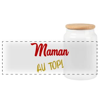 FÊTE DES MÈRES - Boîte à biscuits avec couvercle en bois - blanc - Devant