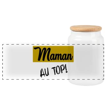 MAMIE. FÊTE DES MÈRES - Boîte à biscuits avec couvercle en bois - blanc - Devant