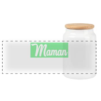 MAMAN. FÊTE DES MÈRES - Boîte à biscuits avec couvercle en bois - blanc - Devant