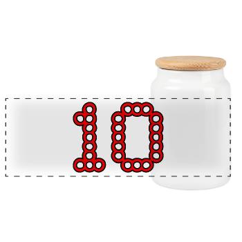 ANNIVERSARY. HAPPY BIRTHDAY. HAPPY BIRTHDAY. - Panoramic Cookie Jar with Wooden Lid - white - Front