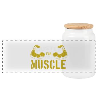 Se démener pour ce muscle - Boîte à biscuits avec couvercle en bois - blanc - Devant