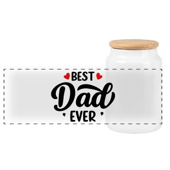 Best dad ever - Panoramic Cookie Jar with Wooden Lid - white - Front