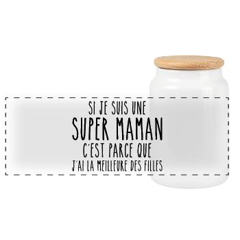 J'ai la meilleure des filles - Boîte à biscuits avec couvercle en bois - blanc - Devant
