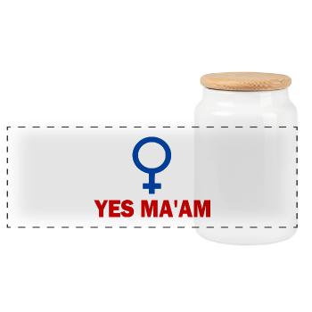 yes ma'am - Panorama Keksdose mit Holzdeckel - Weiß - Vorne