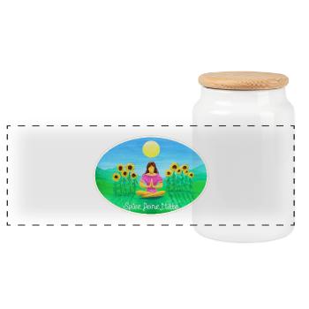 Gleichklang - August 2025 - Sonja Ariel von Staden - Panoramic Cookie Jar with Wooden Lid - white - Front