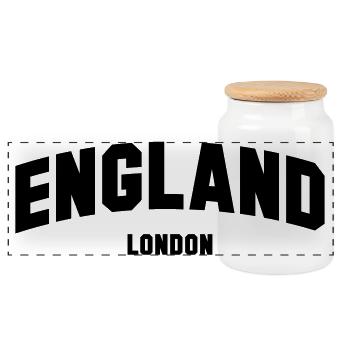 LONDON England - Panorama Keksdose mit Holzdeckel - Weiß - Vorne
