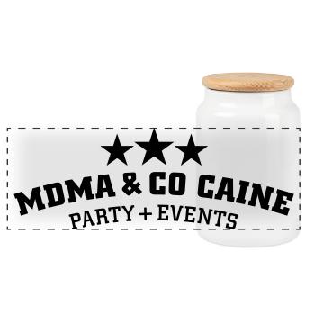MDMA and Co Caine - Panoramic Cookie Jar with Wooden Lid - white - Front