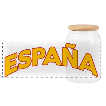 Spain 5 - Panoramic Cookie Jar with Wooden Lid - white - Front