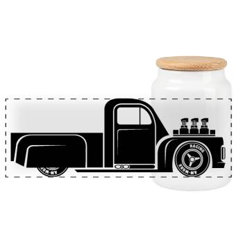 hot rod rockabilly smybol cars voitures voitures - Boîte à biscuits avec couvercle en bois - blanc - Devant