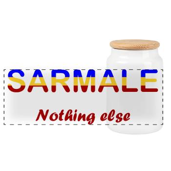 Sarmale Romania - Panoramic Cookie Jar with Wooden Lid - white - Front