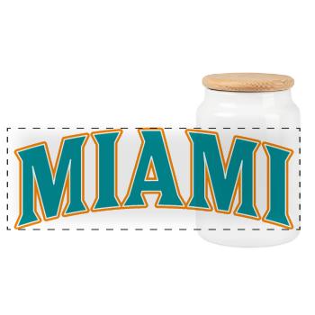 Miami - Panoramic Cookie Jar with Wooden Lid - white - Front