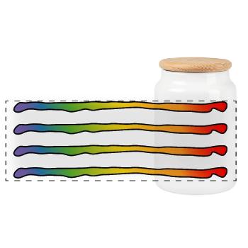Regenbogen lines LGBT lgbtqi queer lgbt csd tshirt - Panorama Keksdose mit Holzdeckel - Weiß - Vorne