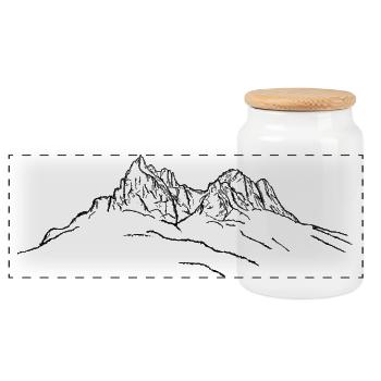 Sciliar, Dolomites, Alpes, Montagnes, Montagnes, Tyrol du Sud - Boîte à biscuits avec couvercle en bois - blanc - Devant