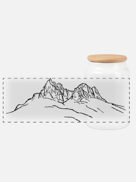 Schlern, Dolomiten, Alpen, Berge, Berg, Südtirol - Panorama Keksdose mit Holzdeckel - Weiß