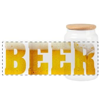Beer Oktober Wiese - Panorama Keksdose mit Holzdeckel - Weiß - Vorne