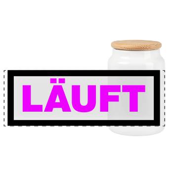 Läuft - Panorama Keksdose mit Holzdeckel - Weiß - Vorne
