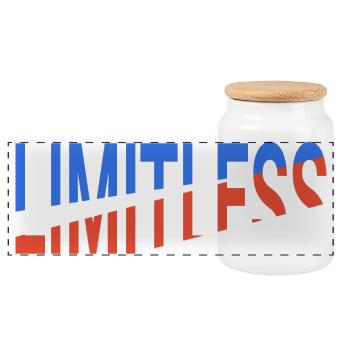 Limitless - Panoramic Cookie Jar with Wooden Lid - white - Front