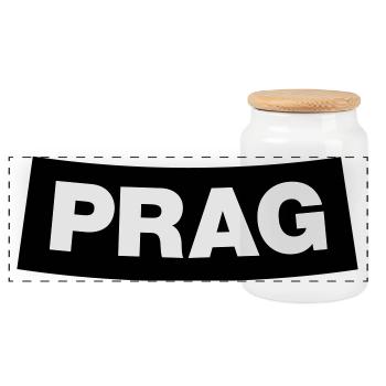 Prag Chapter Element (JGA MC-Rocker-Design) - Panorama Keksdose mit Holzdeckel - Weiß - Vorne
