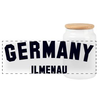 ILMENAU Germany - Panorama Keksdose mit Holzdeckel - Weiß - Vorne