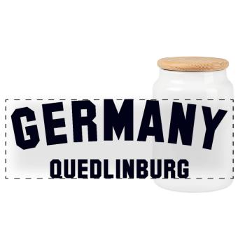QUEDLINBURG, Allemagne - Boîte à biscuits avec couvercle en bois - blanc - Devant