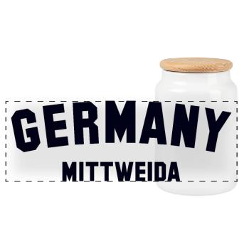 MITTWEIDA Germany - Panorama Keksdose mit Holzdeckel - Weiß - Vorne