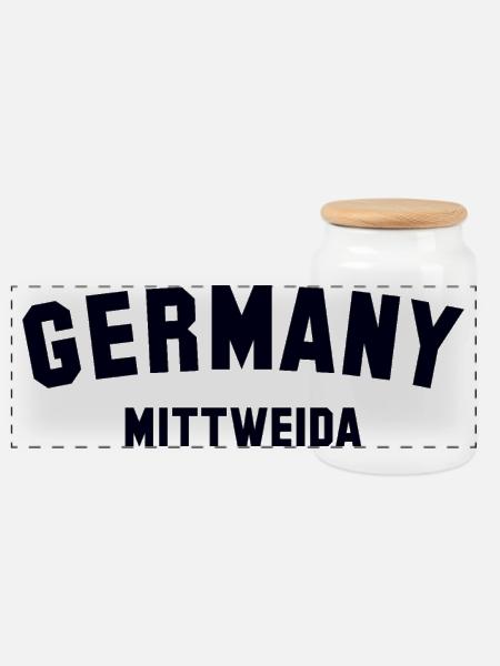 MITTWEIDA Germany - Panorama Keksdose mit Holzdeckel - Weiß