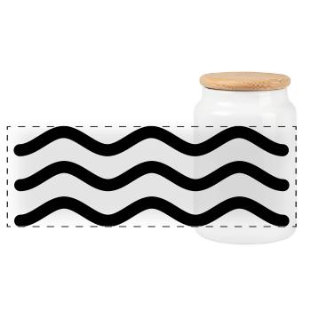 Signe abstrait pour l’eau - Boîte à biscuits avec couvercle en bois - blanc - Devant