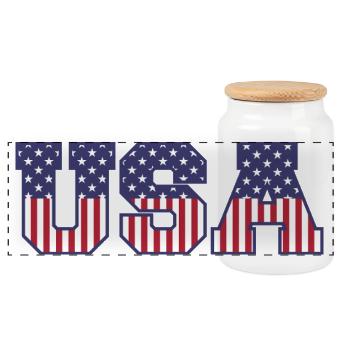 Collège États-Unis Police Rouge Blanc Bleu Étoiles Et Rayures - Boîte à biscuits avec couvercle en bois - blanc - Devant