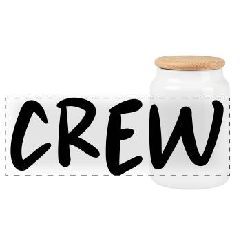 crew - Panoramic Cookie Jar with Wooden Lid - white - Front