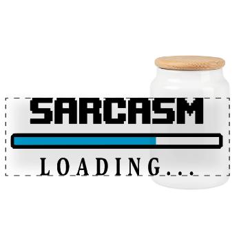 Sarcasme Loading Beam Dire - Boîte à biscuits avec couvercle en bois - blanc - Devant
