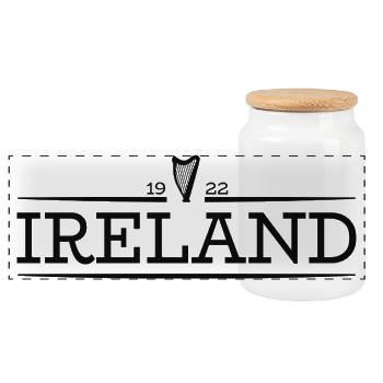 Irlande - Irlande - Irlandais - Irlandais - Harpe - Boîte à biscuits avec couvercle en bois - blanc - Devant