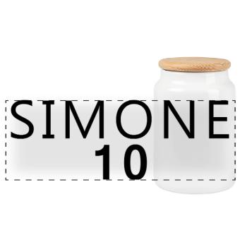 Dschungel 2026 Karneval Kostüm Simone - Panorama Keksdose mit Holzdeckel - Weiß - Vorne
