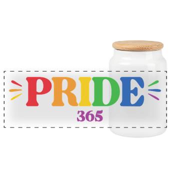 LGBT Pride Month - Pride 365 - Panoramic Cookie Jar with Wooden Lid - white - Front