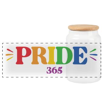 LGBT-Pride-Monat – Pride 365 Tage - Panorama Keksdose mit Holzdeckel - Weiß - Vorne