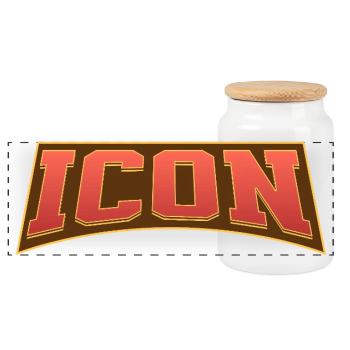 Icon - Panoramic Cookie Jar with Wooden Lid - white - Front