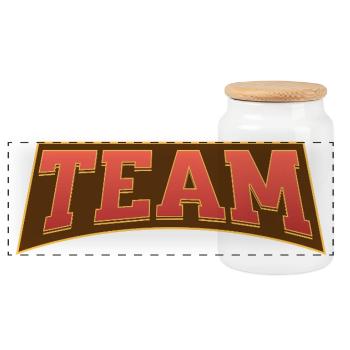 Équipe - Boîte à biscuits avec couvercle en bois - blanc - Devant
