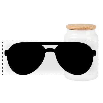 Sonnenbrille - Panorama Keksdose mit Holzdeckel - Weiß - Vorne