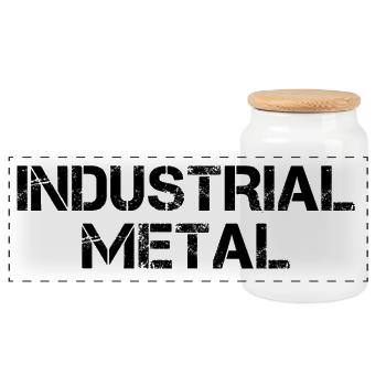 Industriemetall - Panorama Keksdose mit Holzdeckel - Weiß - Vorne