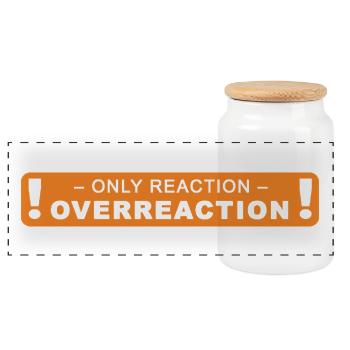 only reaction -> overreaction - Panorama Keksdose mit Holzdeckel - Weiß - Vorne