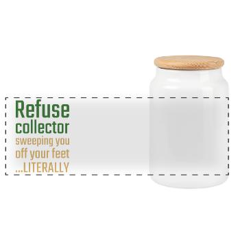Refuse collector Valentine's Day Sweeping you - Panoramic Cookie Jar with Wooden Lid - white - Front