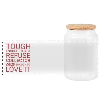 Refuse collector Crazy - Panoramic Cookie Jar with Wooden Lid - white - Front