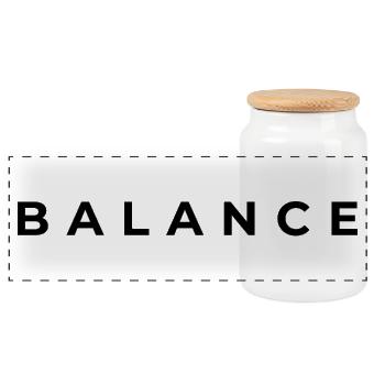 BALANCE. | Minimalist Aesthetic Streetwear - Panoramic Cookie Jar with Wooden Lid - white - Front