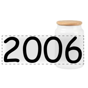 2006 18e anniversaire année noir - Boîte à biscuits avec couvercle en bois - blanc - Devant