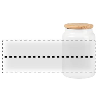 dashed_line_1c - Panoramic Cookie Jar with Wooden Lid - white - Front