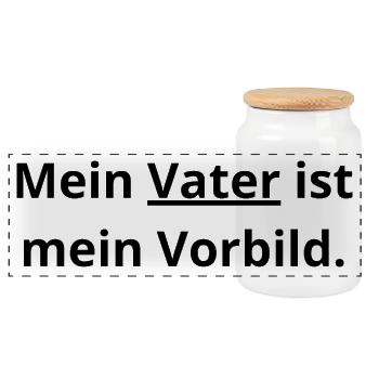 ​Papa Vorbild: Mein Held im Leben - Panorama Keksdose mit Holzdeckel - Weiß - Vorne
