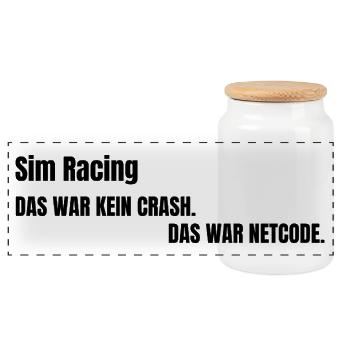 Das war kein Crash das war Netcode - Panorama Keksdose mit Holzdeckel - Weiß - Vorne