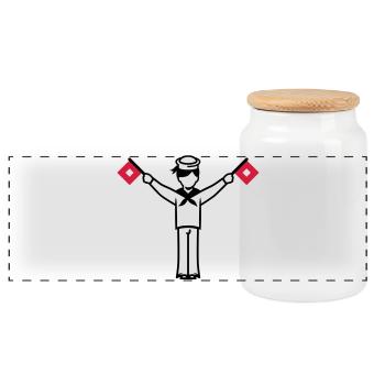 Alphabet U Winker Sailor - Boîte à biscuits avec couvercle en bois - blanc - Devant