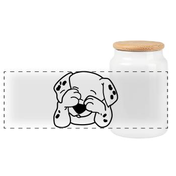Bébé animal - Boîte à biscuits avec couvercle en bois - blanc - Devant